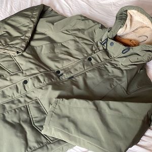 Men’s Khaki Green Johnny Bigg parka with hood. NWT.